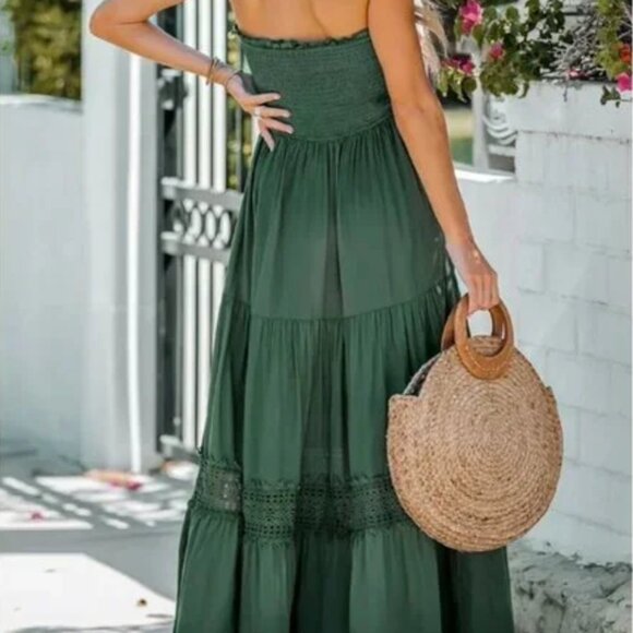 Cupshe – Strapless Smocked Top Tiered Maxi Tube Dress (Size XL). NWT. - Picture 2 of 7